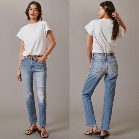 Mother The Huffy Skimp Distressed Jeans Size 27 Hotter On The Other Side - Picture 1 of 6